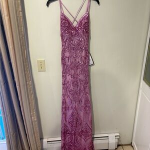 Elegant Pink Sequin Dress